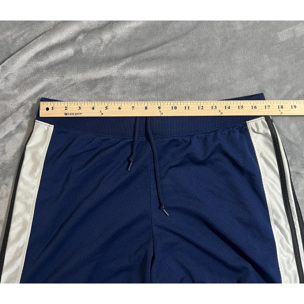 Vintage Adidas Shorts Mens Medium Blue Mesh Dazzle Shiny 90s Y2K Gym Training